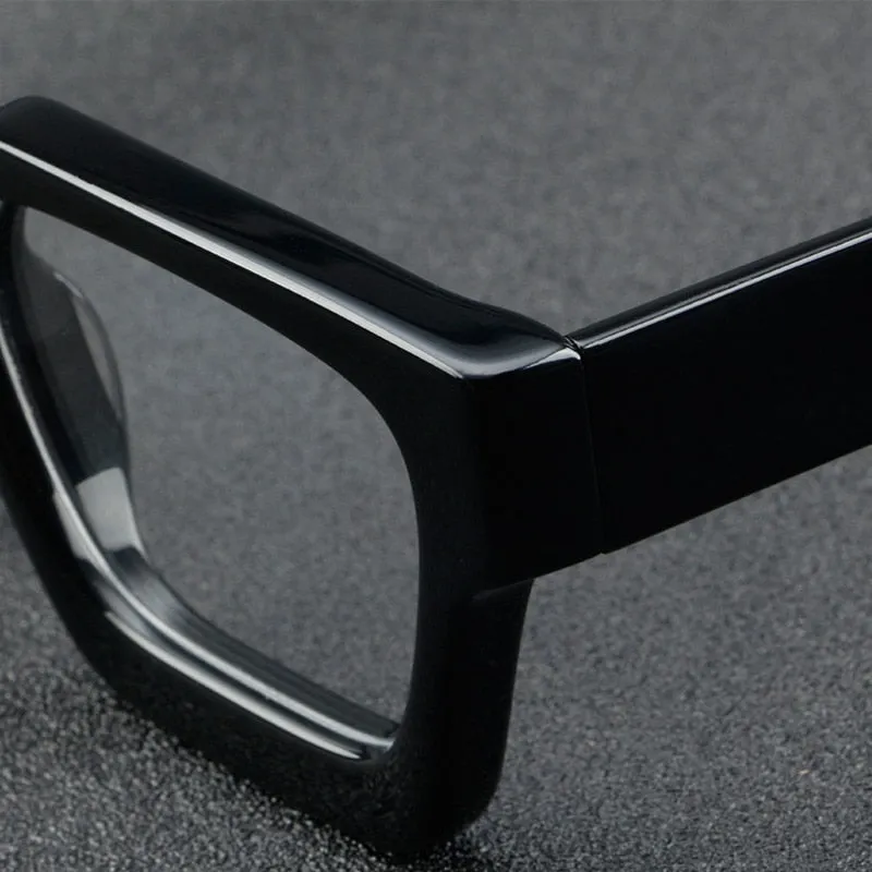 Brightzone Unisex Full Rim Flat Top Square Handcrafted Acetate Eyeglasses 1439