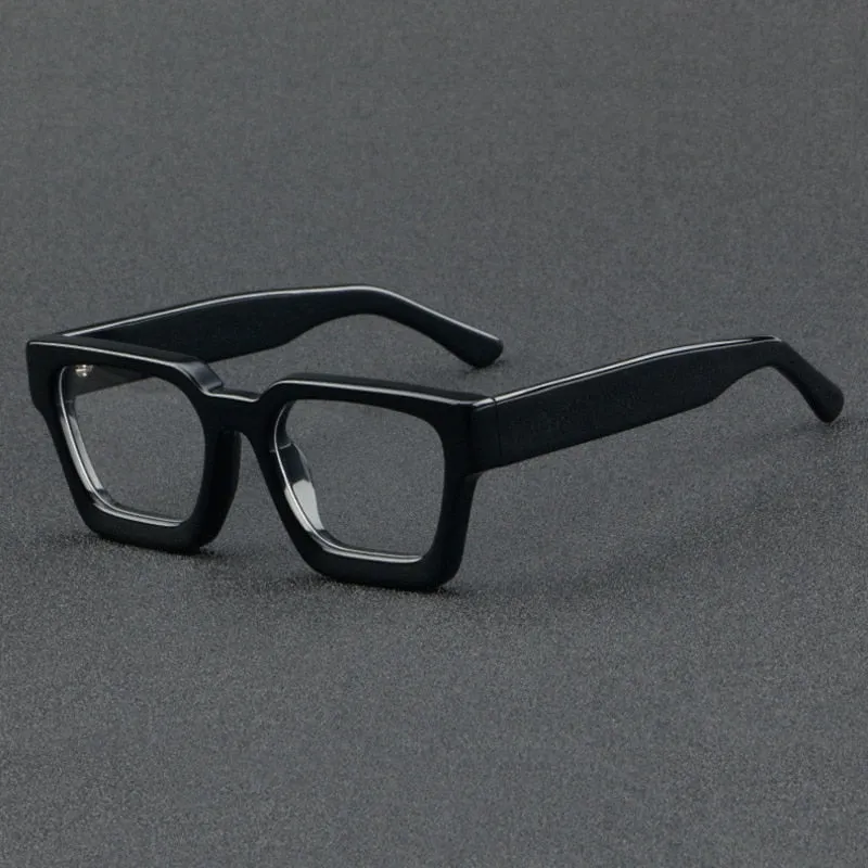 Brightzone Unisex Full Rim Flat Top Square Handcrafted Acetate Eyeglasses 1439