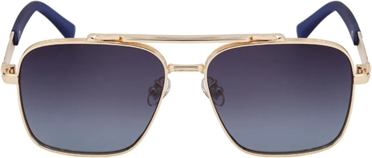 bullabulling Square Pilot Sunglasses for Men and Women Fashion Metal Vintage Gradient Shades Sunglasses UV400 Protection