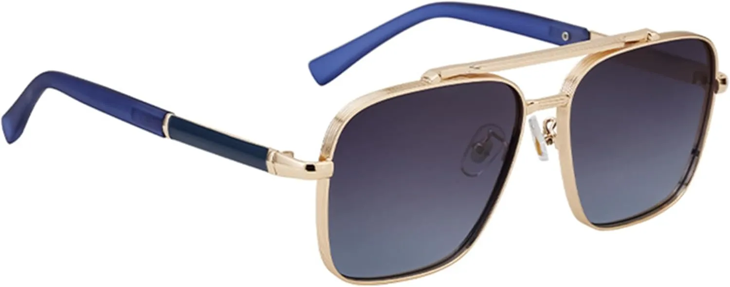 bullabulling Square Pilot Sunglasses for Men and Women Fashion Metal Vintage Gradient Shades Sunglasses UV400 Protection