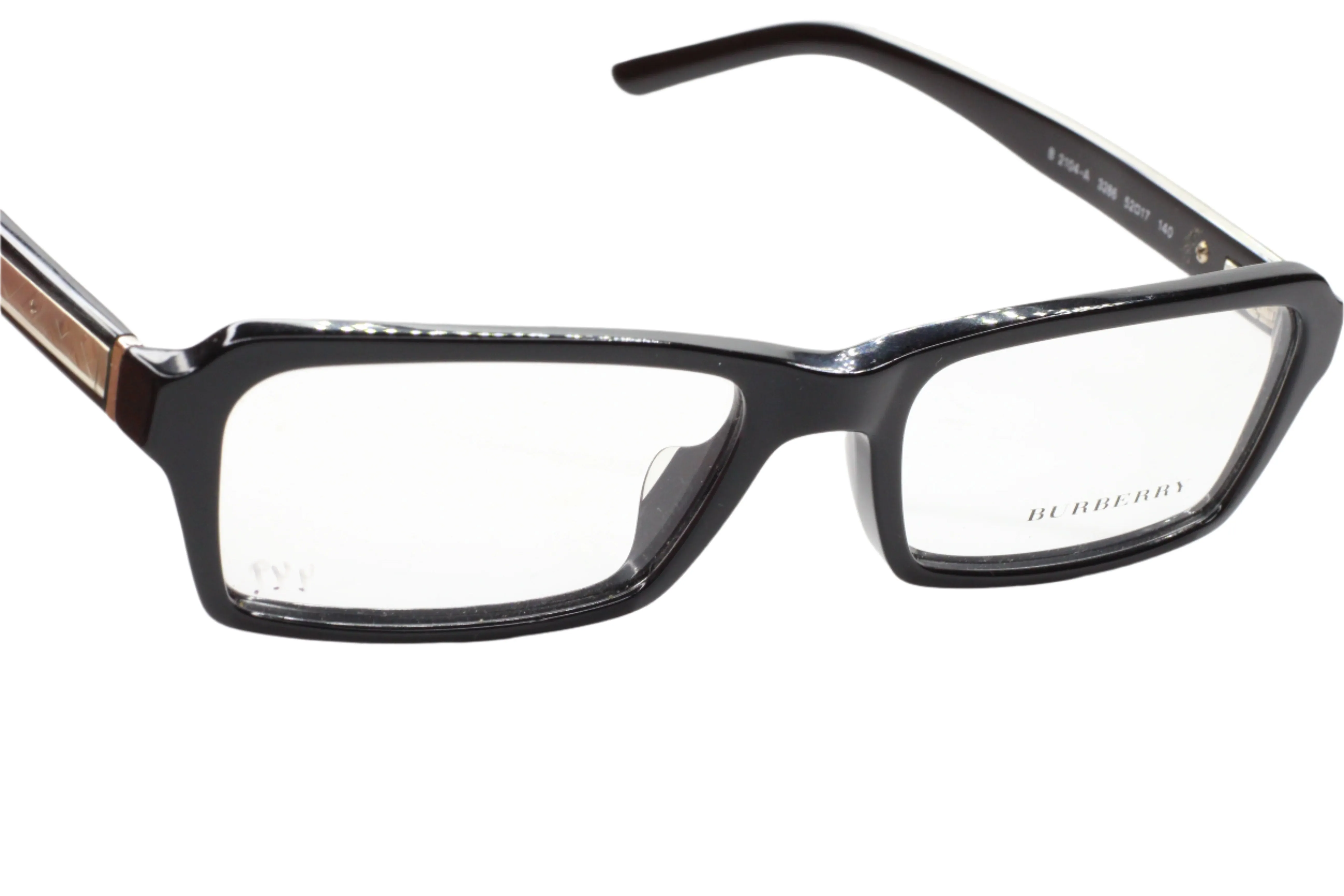 Burberry BE2104 3286 Black Silver Italy Luxury Eyeglasses 52mm
