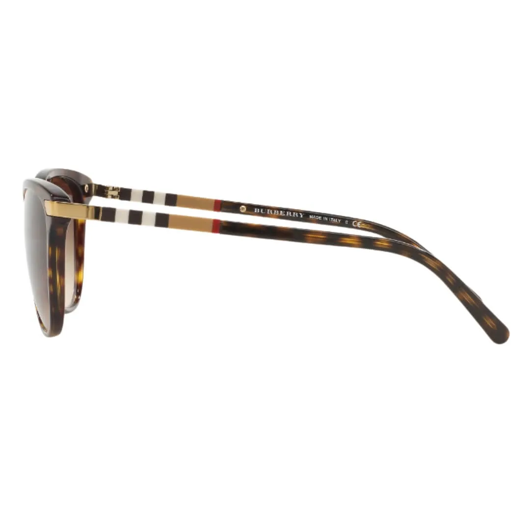 Burberry BE4216 300213 Women’s Sunglasses - Dark Havana Cat Eye, Brown Gradient Lenses