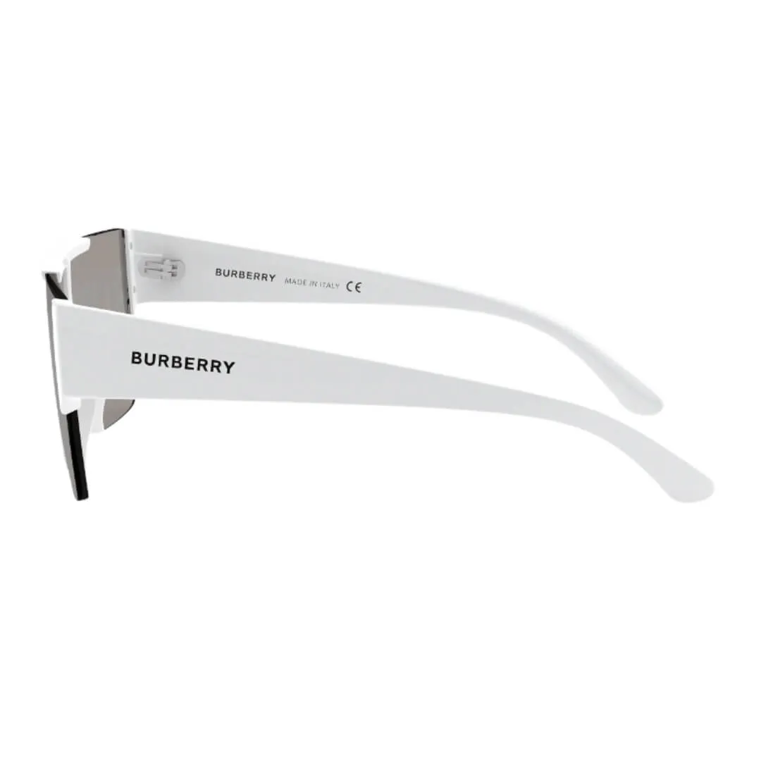 Burberry BE4291 3007/H Men’s Sunglasses - White Rectangular Frame, Grey Lenses