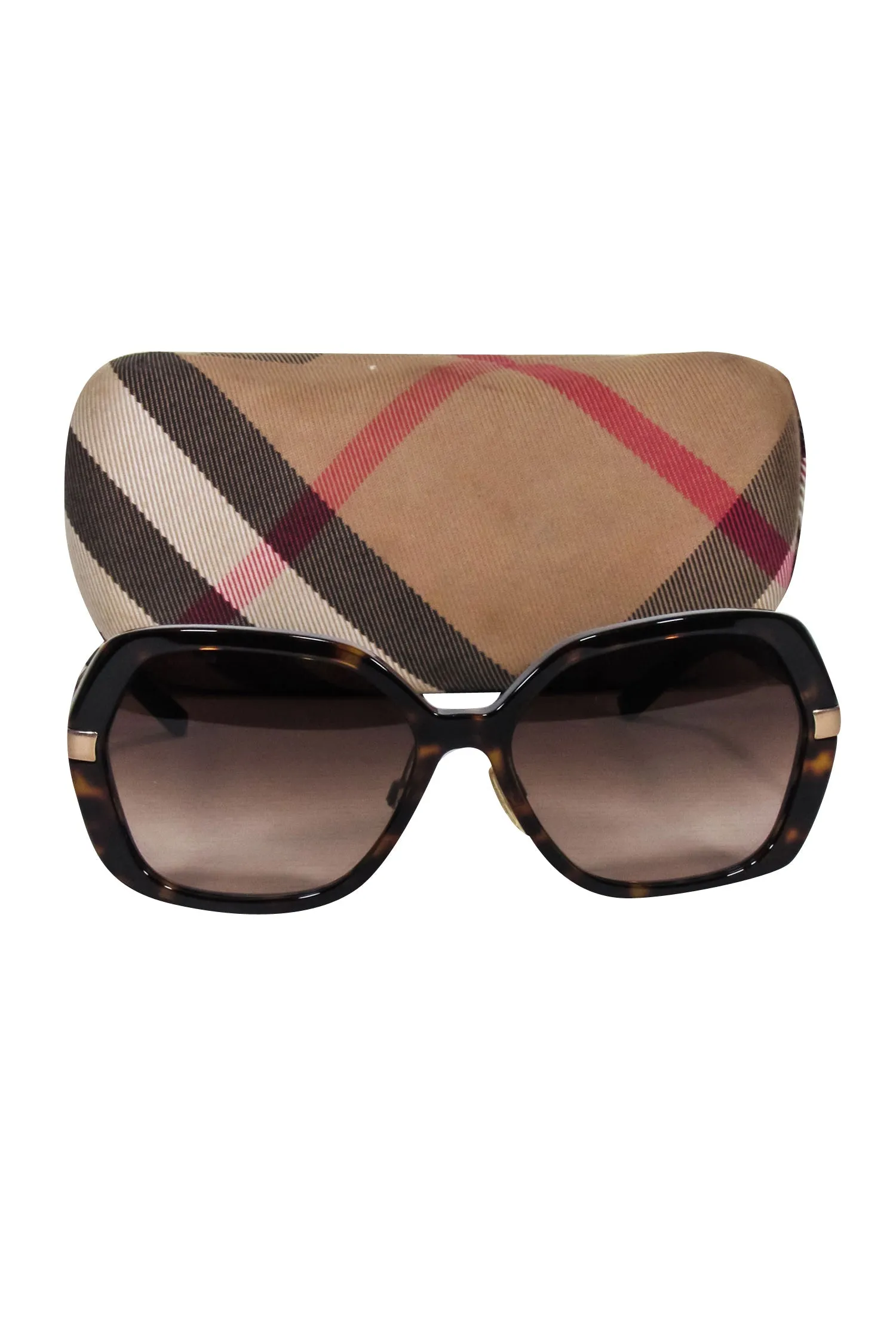 Burberry - Brown Tortoise Large Sunglasses
