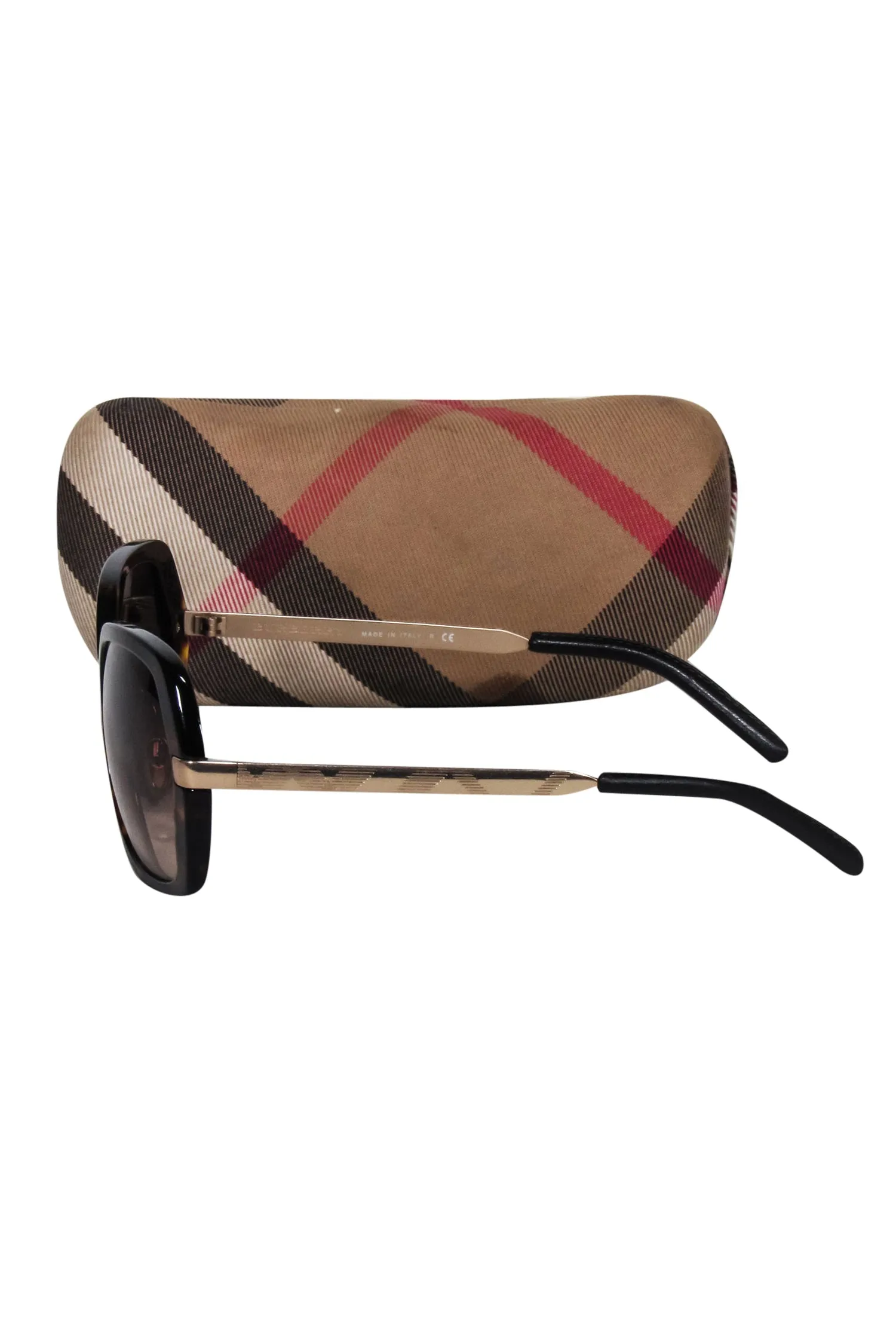 Burberry - Brown Tortoise Large Sunglasses