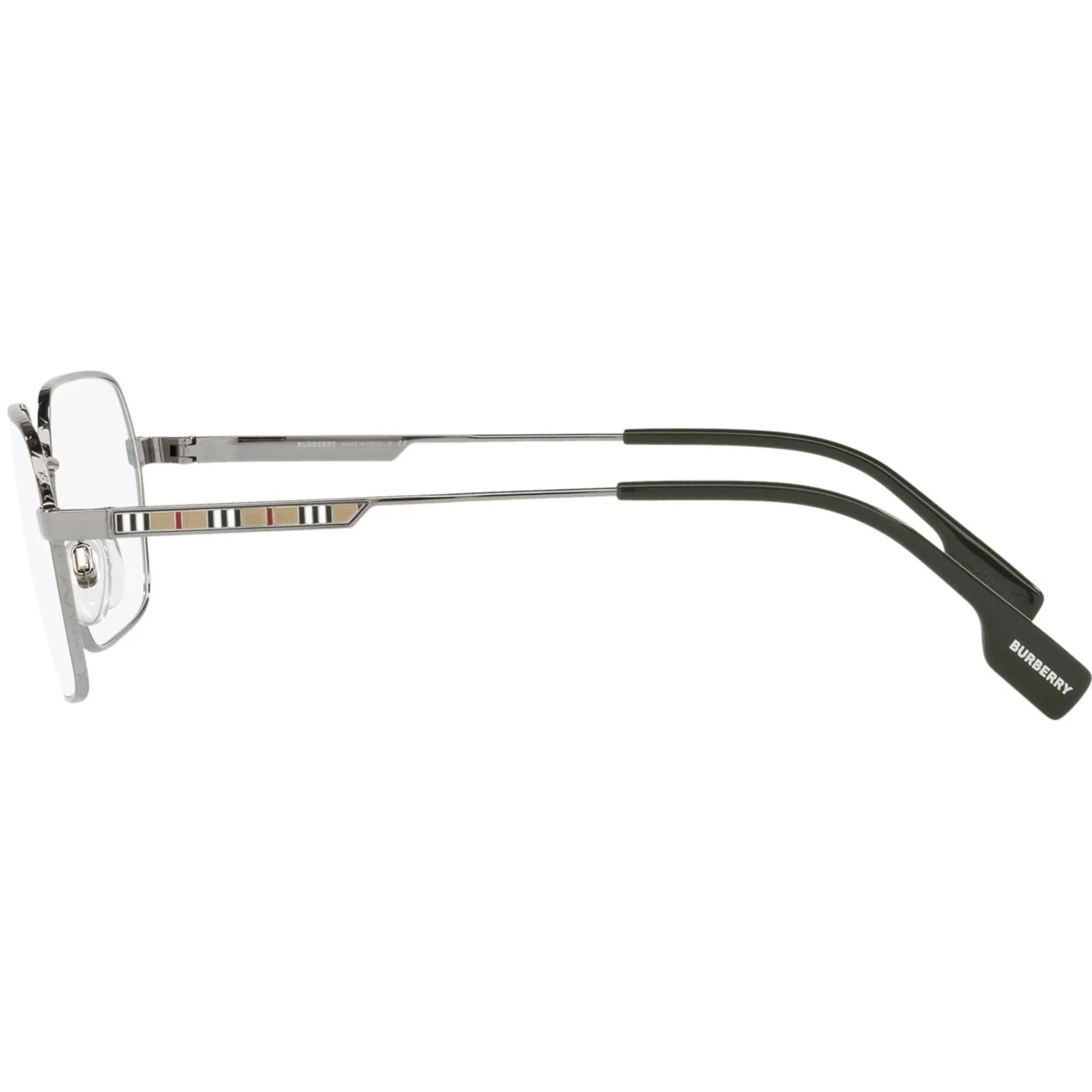 Burberry Men's Eyeglasses - Metal Rectangular Frame Demo Lens | BURBERRY 0BE1356 1003