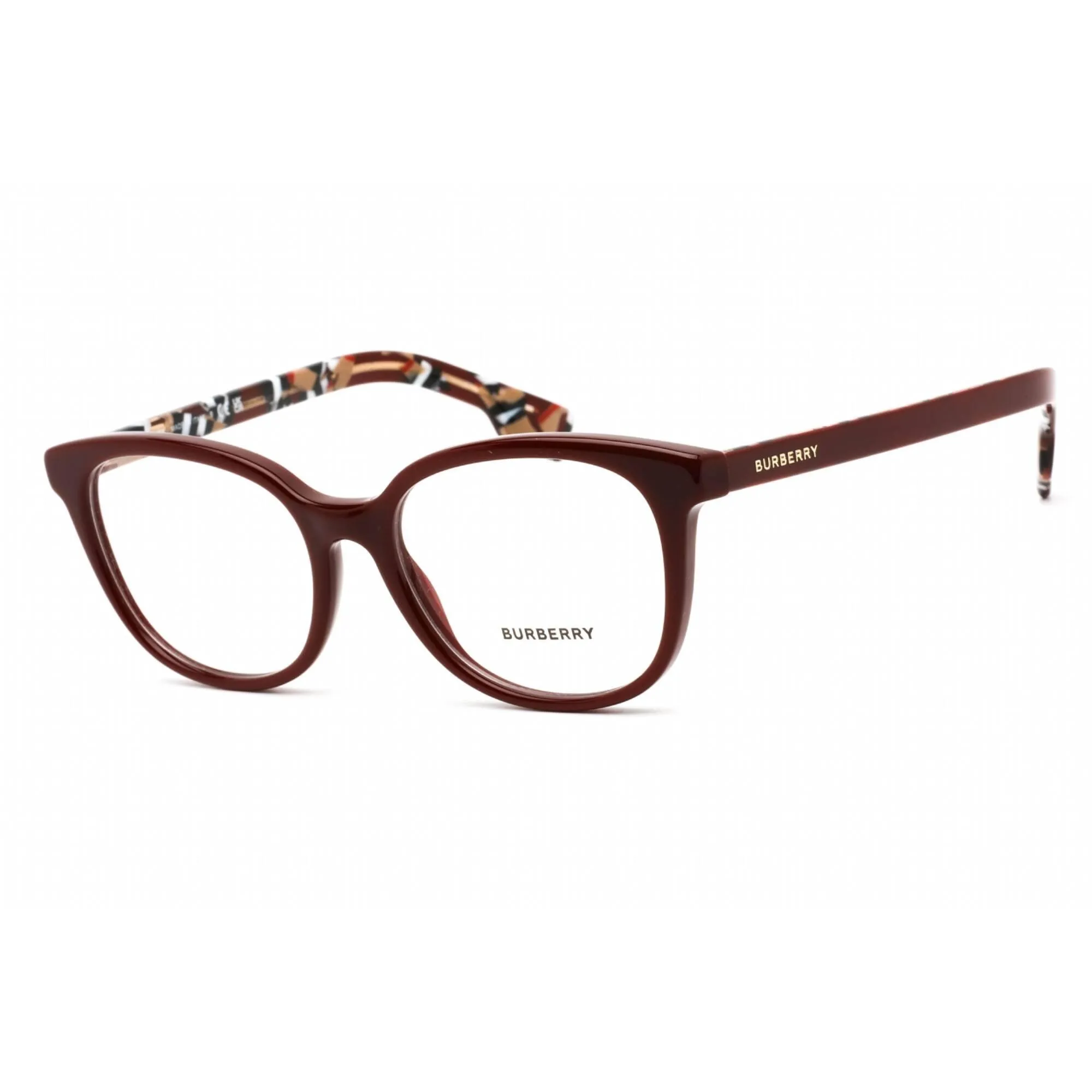 Burberry Women's Eyeglasses - Clear Lens Bordeaux Plastic Oval Frame | 0BE2291 3742