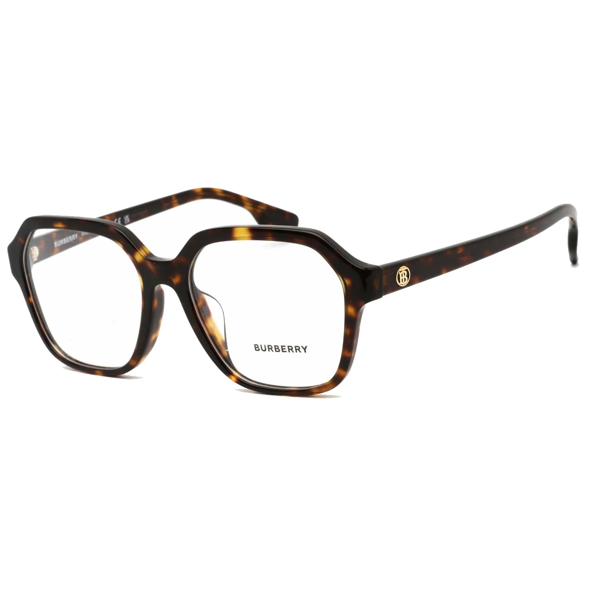 Burberry Women's Eyeglasses - Dark Havana Square Frame Clear Lens - 0BE2358F 3002