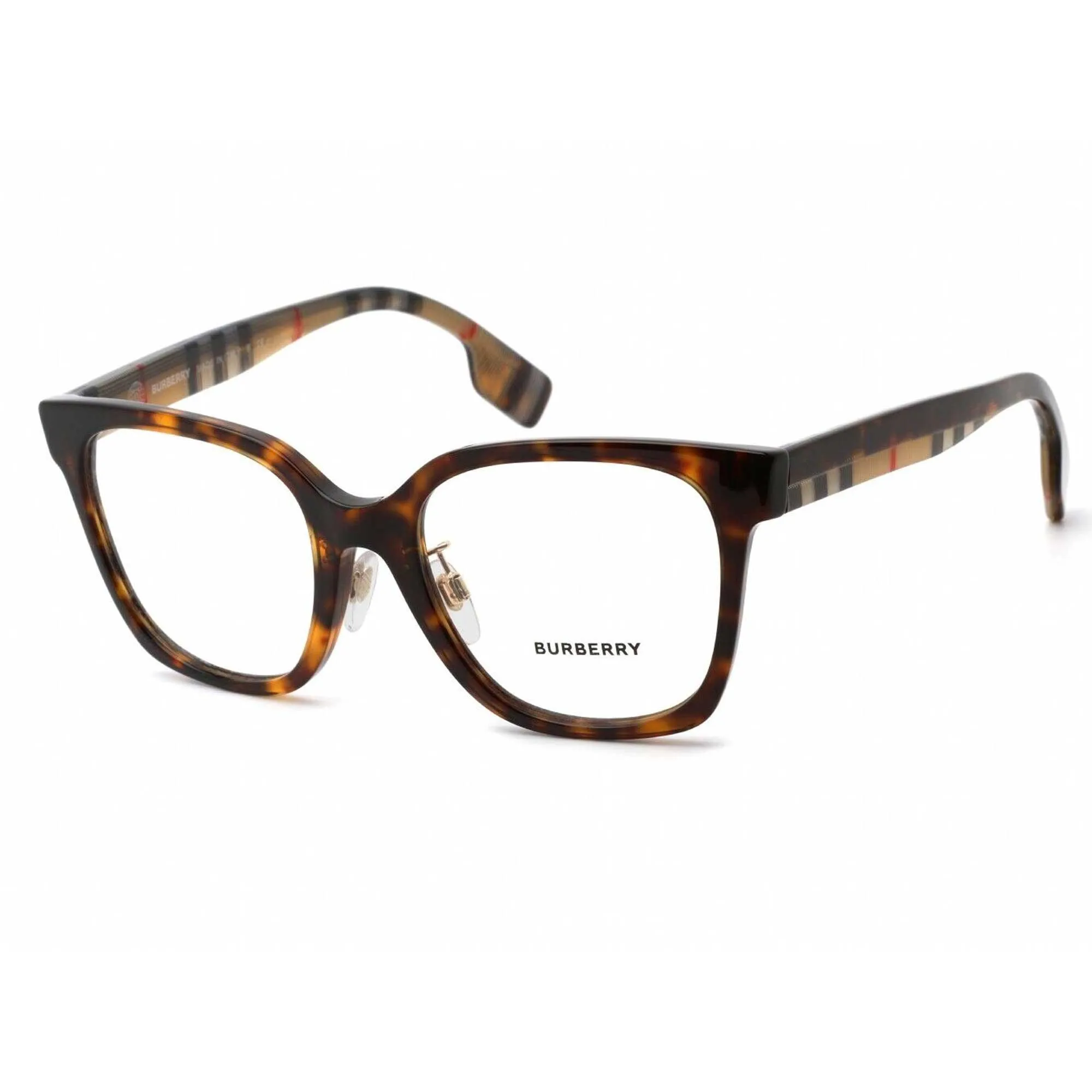 Burberry Women's Eyeglasses - Dark Havana Square Frame Clear Lens | BE2347F 3943