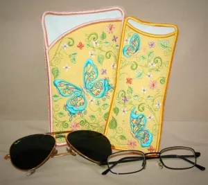 Butterfly Blue Eyeglass Cases