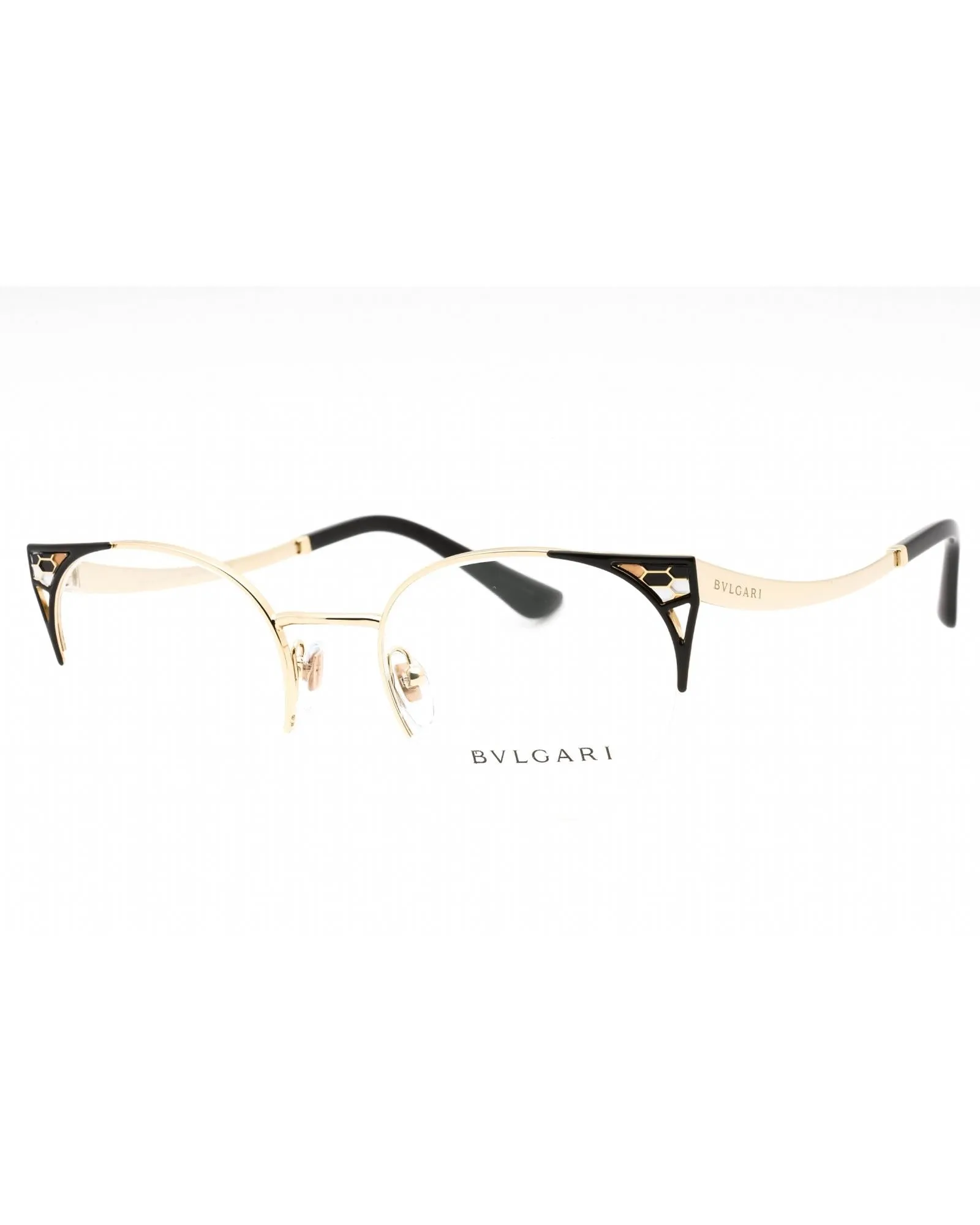 Bvlgari  Cat Eye Gold and Black Eyeglasses NY578657  Luxury Designer  Eyeglasses for Women - Gold and Black  Authentic  NY578657 Cat-Eye Eyeglasses