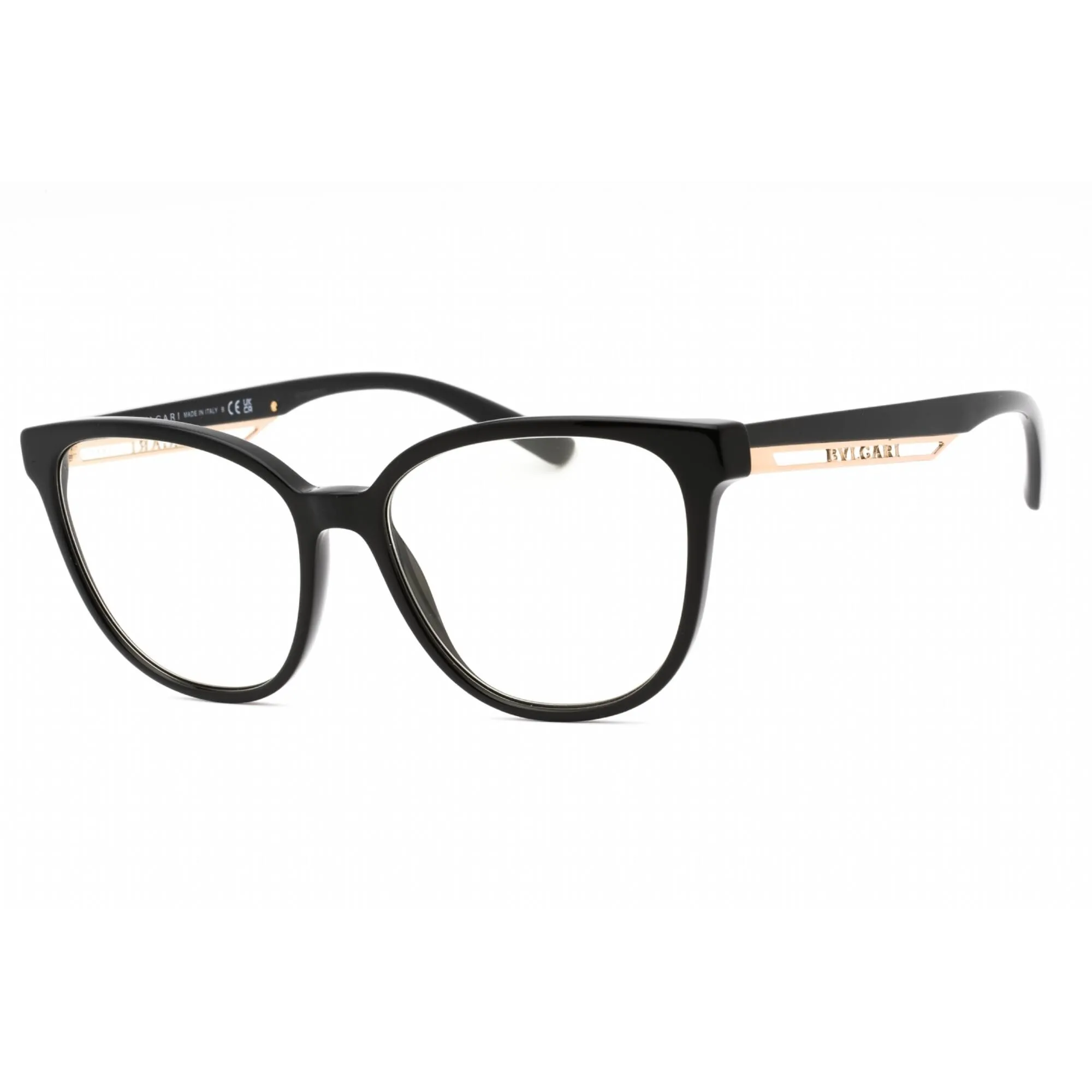 Bvlgari Women's Eyeglasses - Black Plastic Full Rim Cat Eye 53mm Frame | 0BV4219 5518