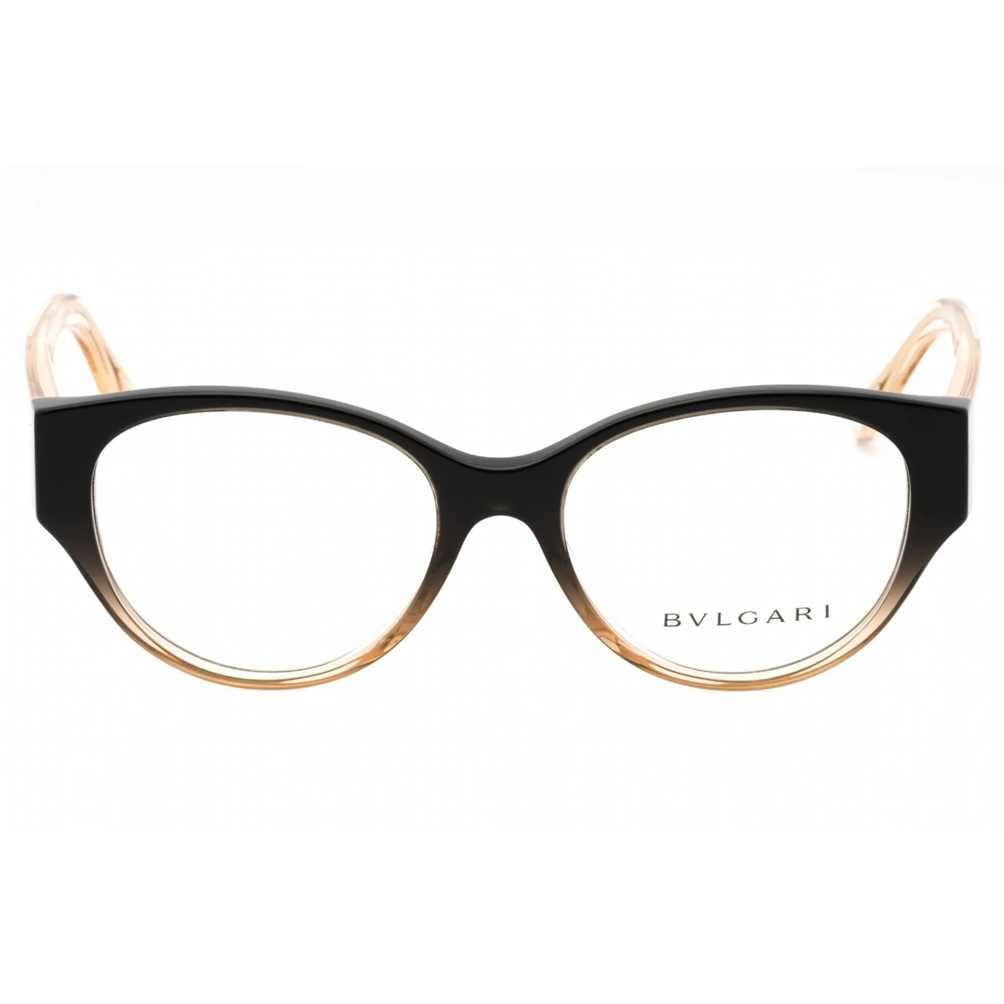 Bvlgari Women's Eyeglasses - Black Shading Beige Plastic Round Frame | 0BV4217 5450