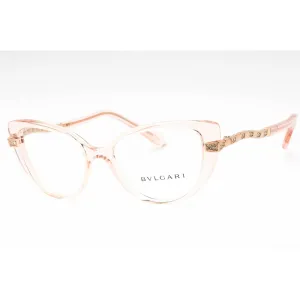 Bvlgari Women's Eyeglasses - Transparent Pink Plastic Cat Eye Frame | 0BV4199B 5470