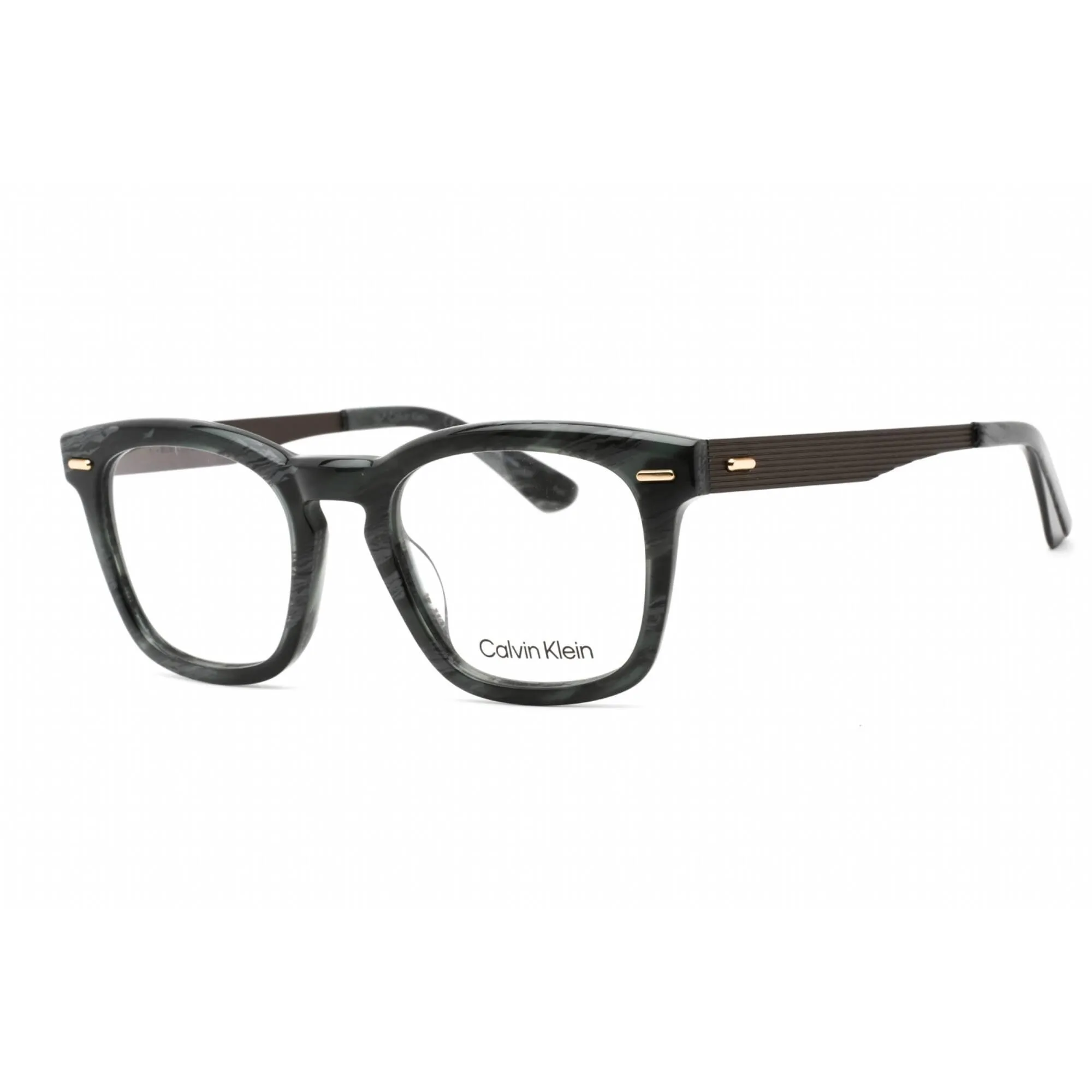 Calvin Klein Men's Eyeglasses - Full Rim Horn Blue Plastic Rectangular | CK21517 420