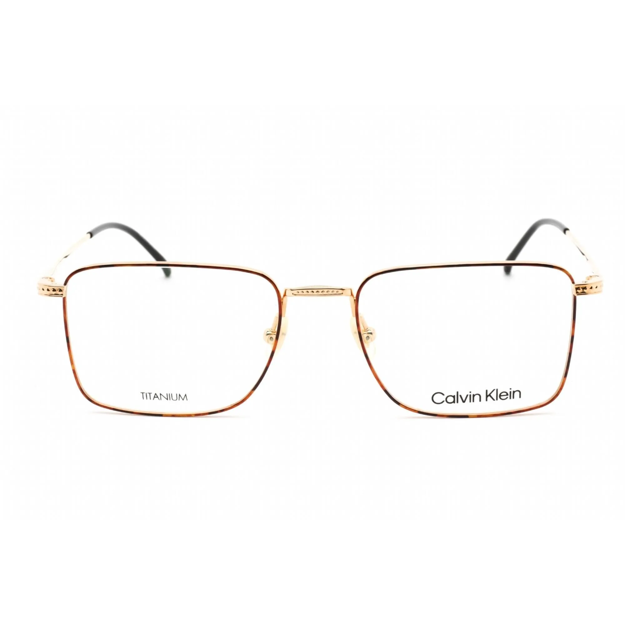 Calvin Klein Men's Eyeglasses - Havana/Gold Titanium Rectangular Frame | CK22109T 213