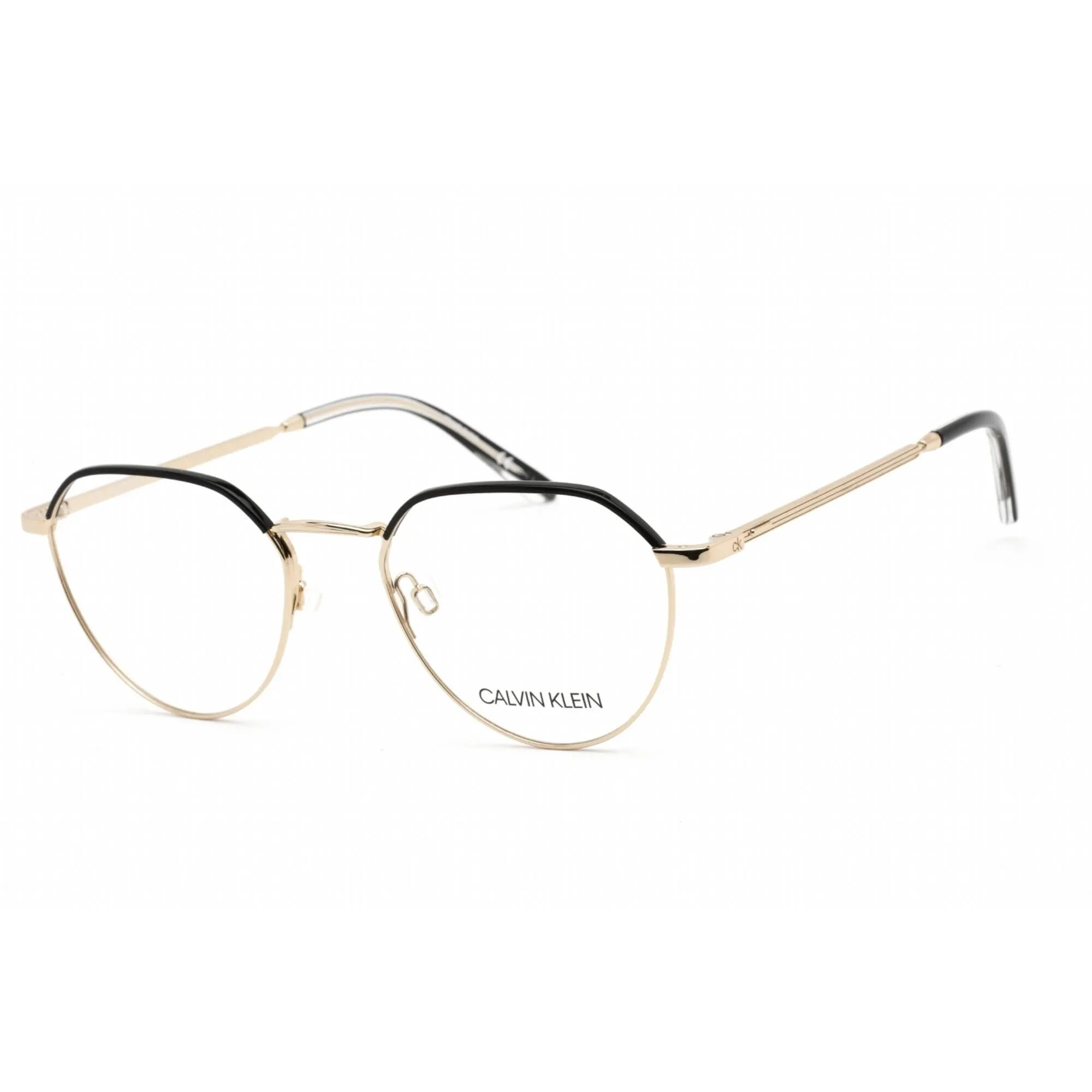 Calvin Klein Unisex Eyeglasses - Gold/Black Metal Round Shape Frame | CK20127 715