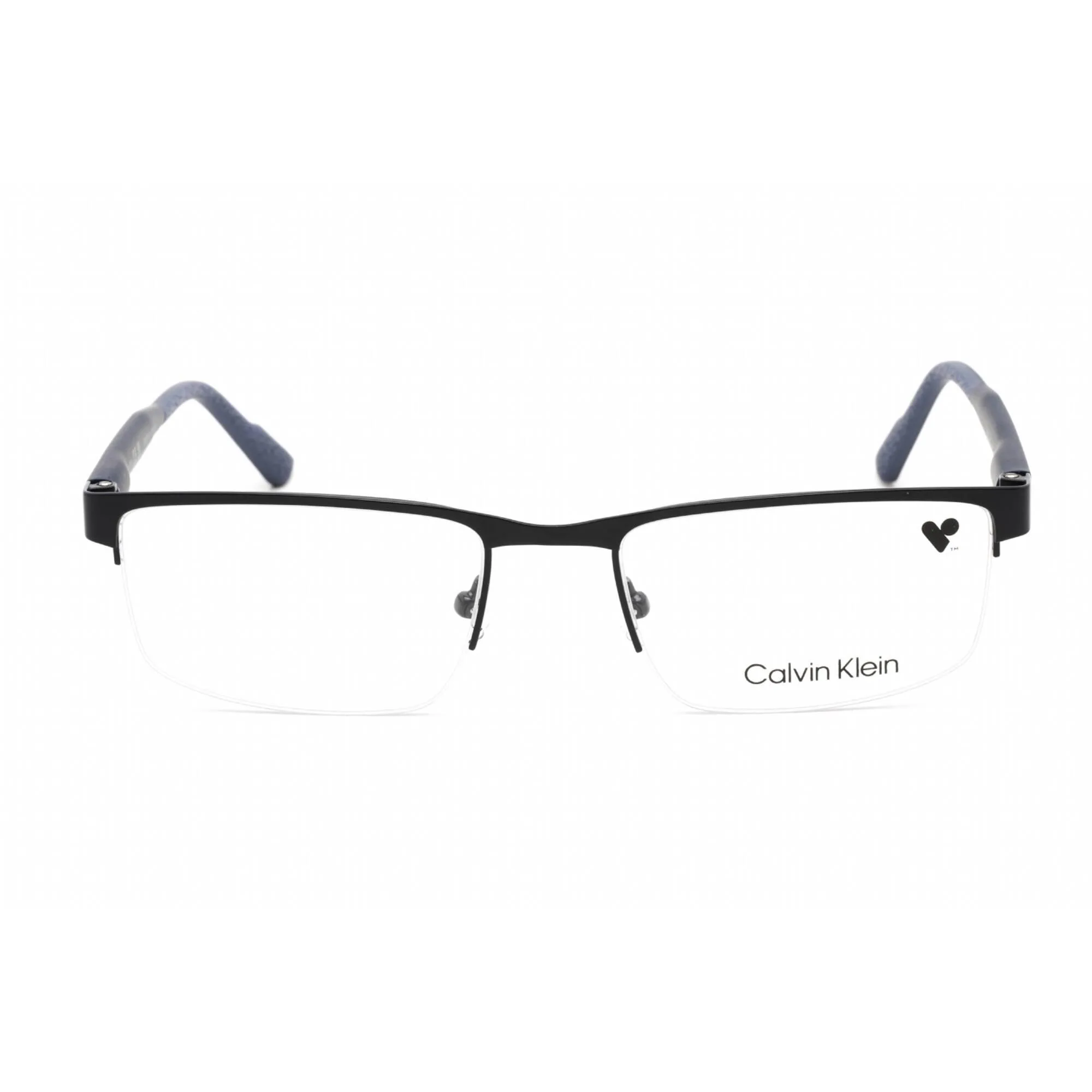 Calvin Klein Women's Eyeglasses - Half Rim Rectangular Blue Metal Frame | CK21126 438