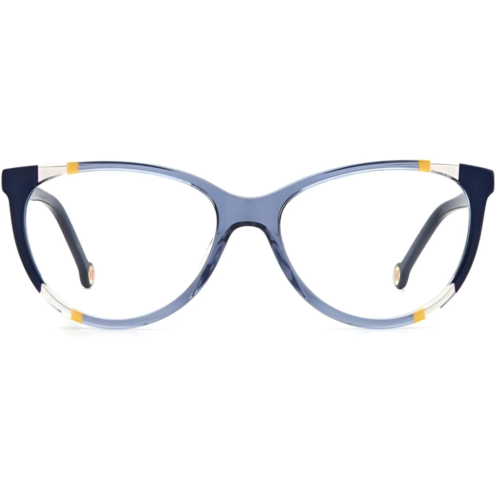Carolina Herrera Women's Eyeglasses - Blue Orange Plastic Cat Eye Frame | CH 0064 0RTC