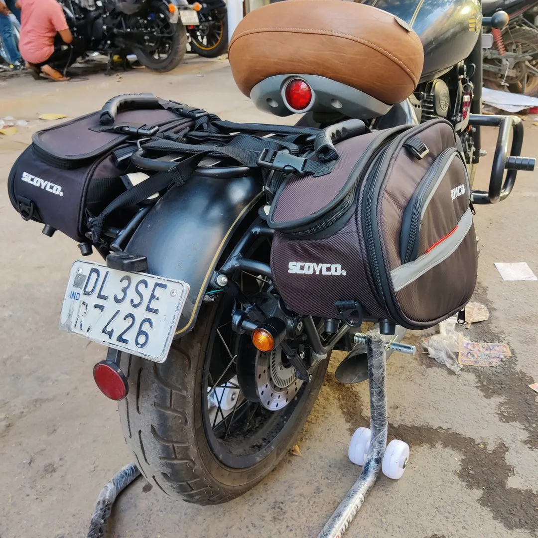 Carrier/stay and  Saddle Bags for Jawa Perak , Jawa 42 Bobber