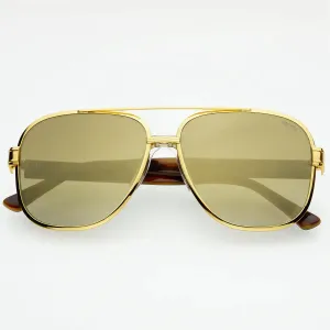 Carter Gold Mirror Sunglasses: Tortoise / Gold Mirror