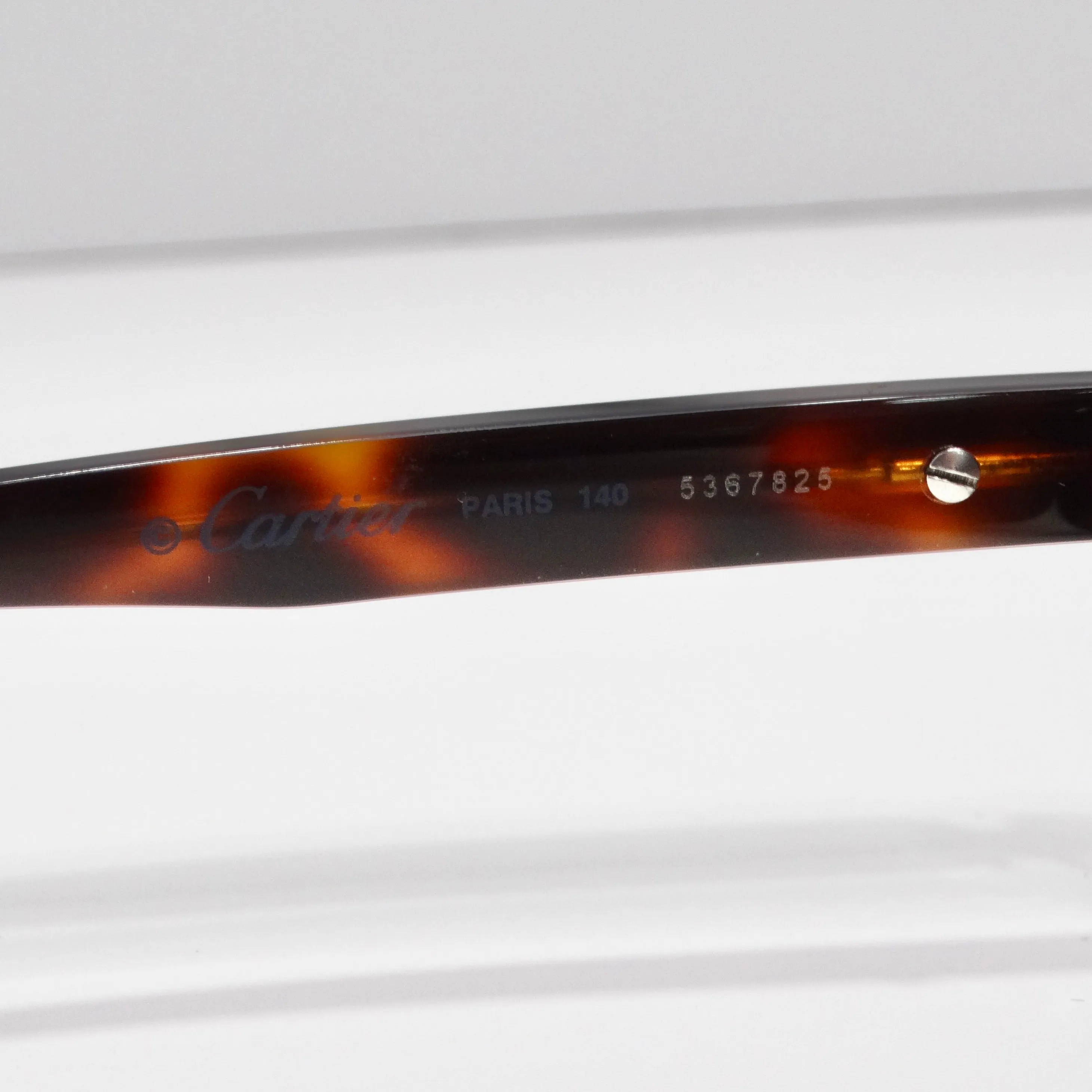 Cartier 1990s Square Frame Tortoise Shell Sunglasses