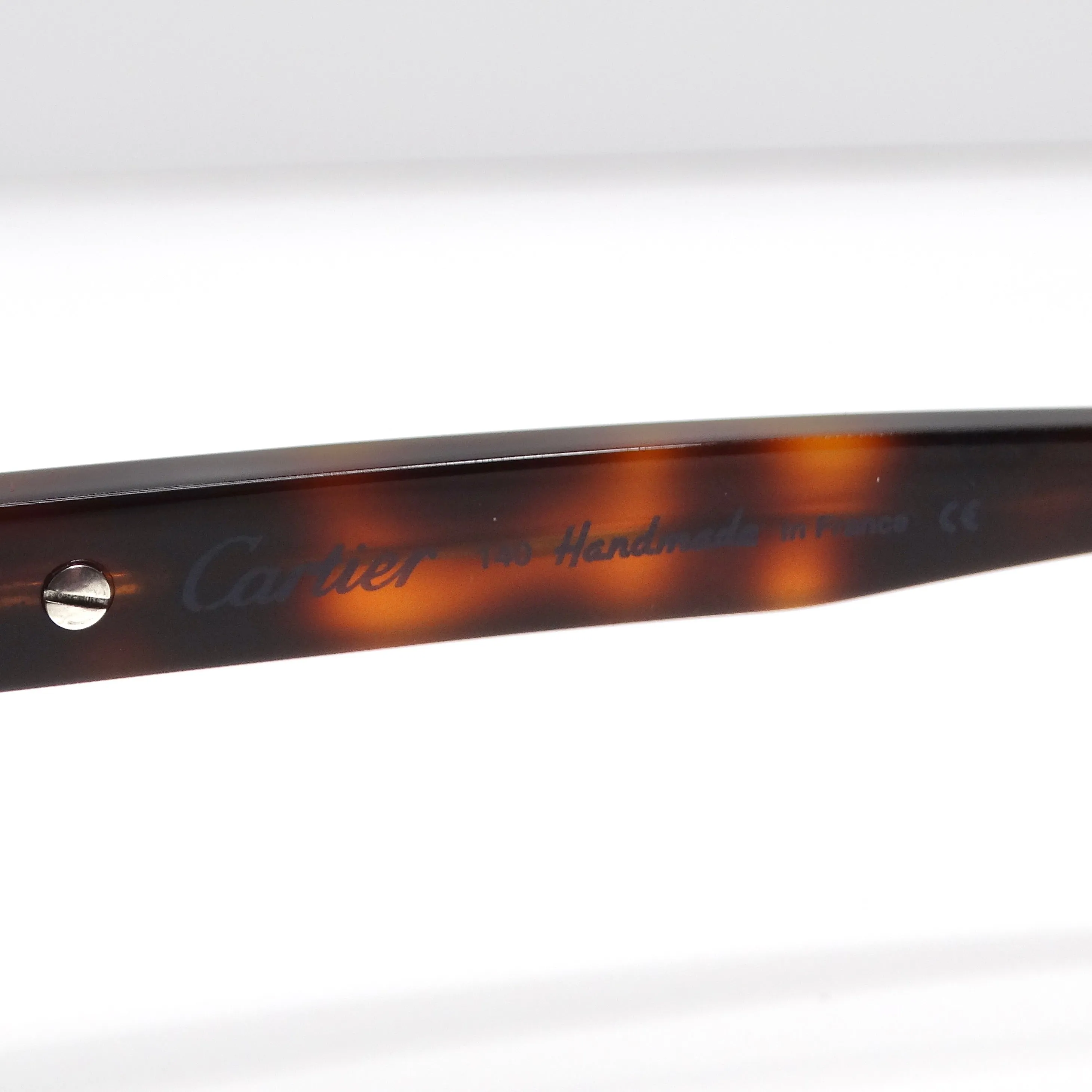 Cartier 1990s Square Frame Tortoise Shell Sunglasses