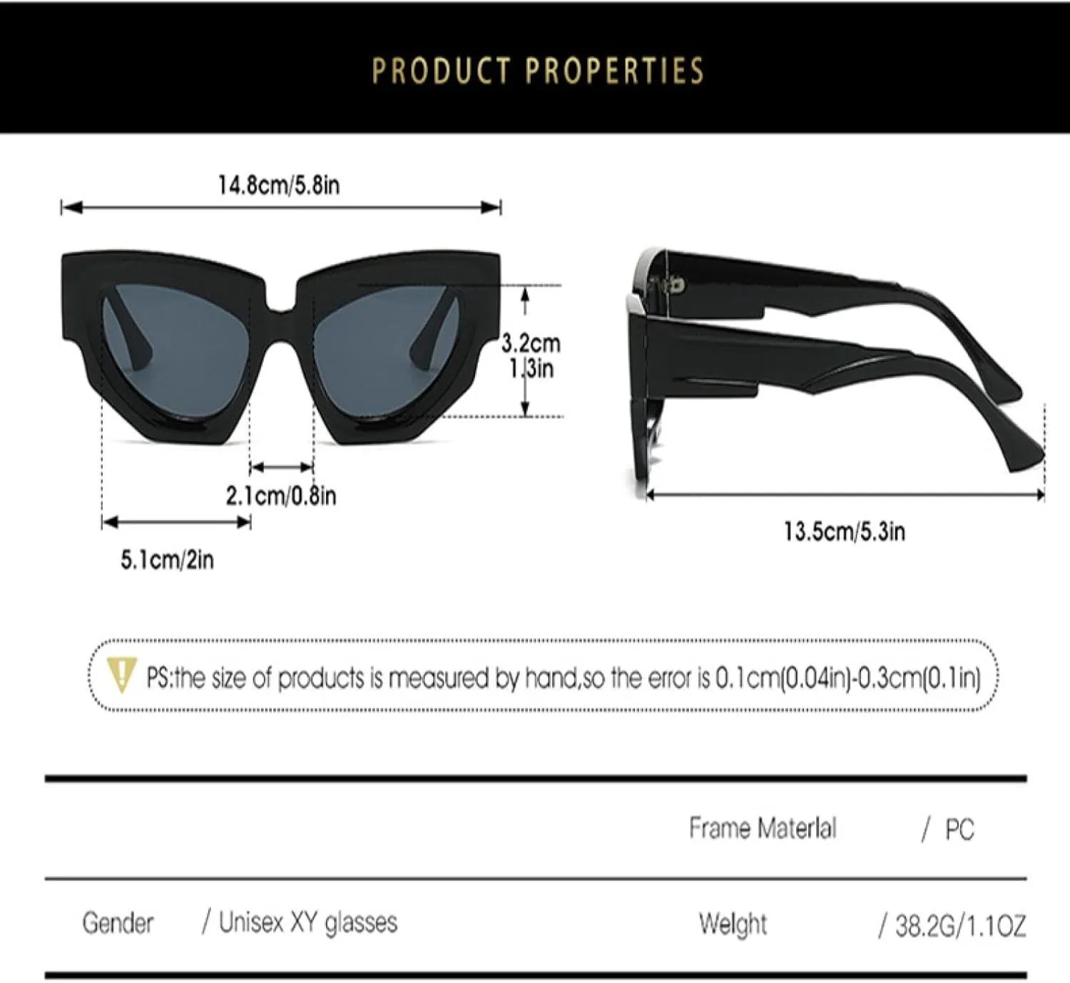 Cat Eye Irregular Sunglasses Women Men Luxury Vintage Punk Glasses for Ladies Trendy Polygon Eyewear Shades Uv400