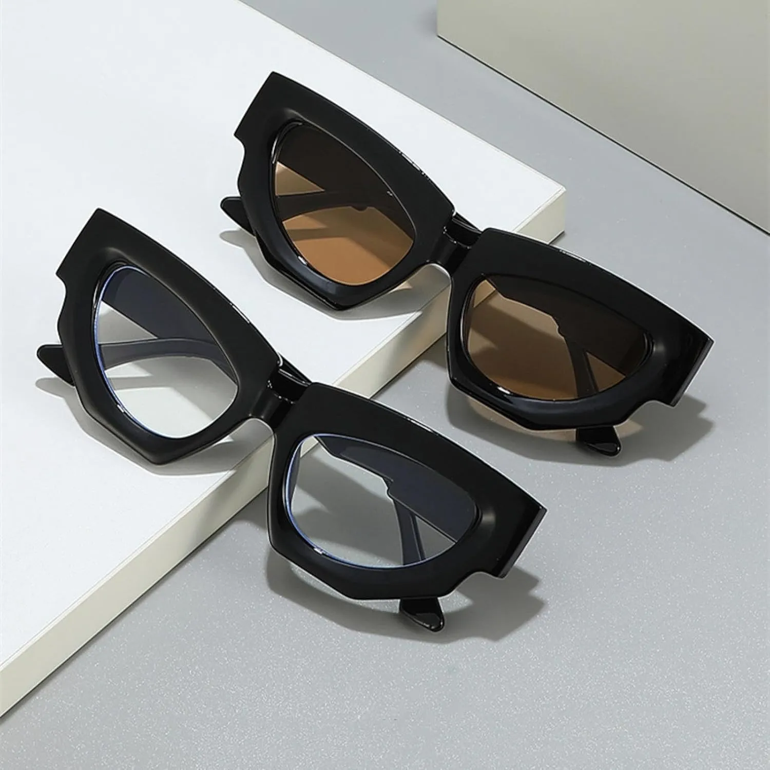 Cat Eye Irregular Sunglasses Women Men Luxury Vintage Punk Glasses for Ladies Trendy Polygon Eyewear Shades Uv400