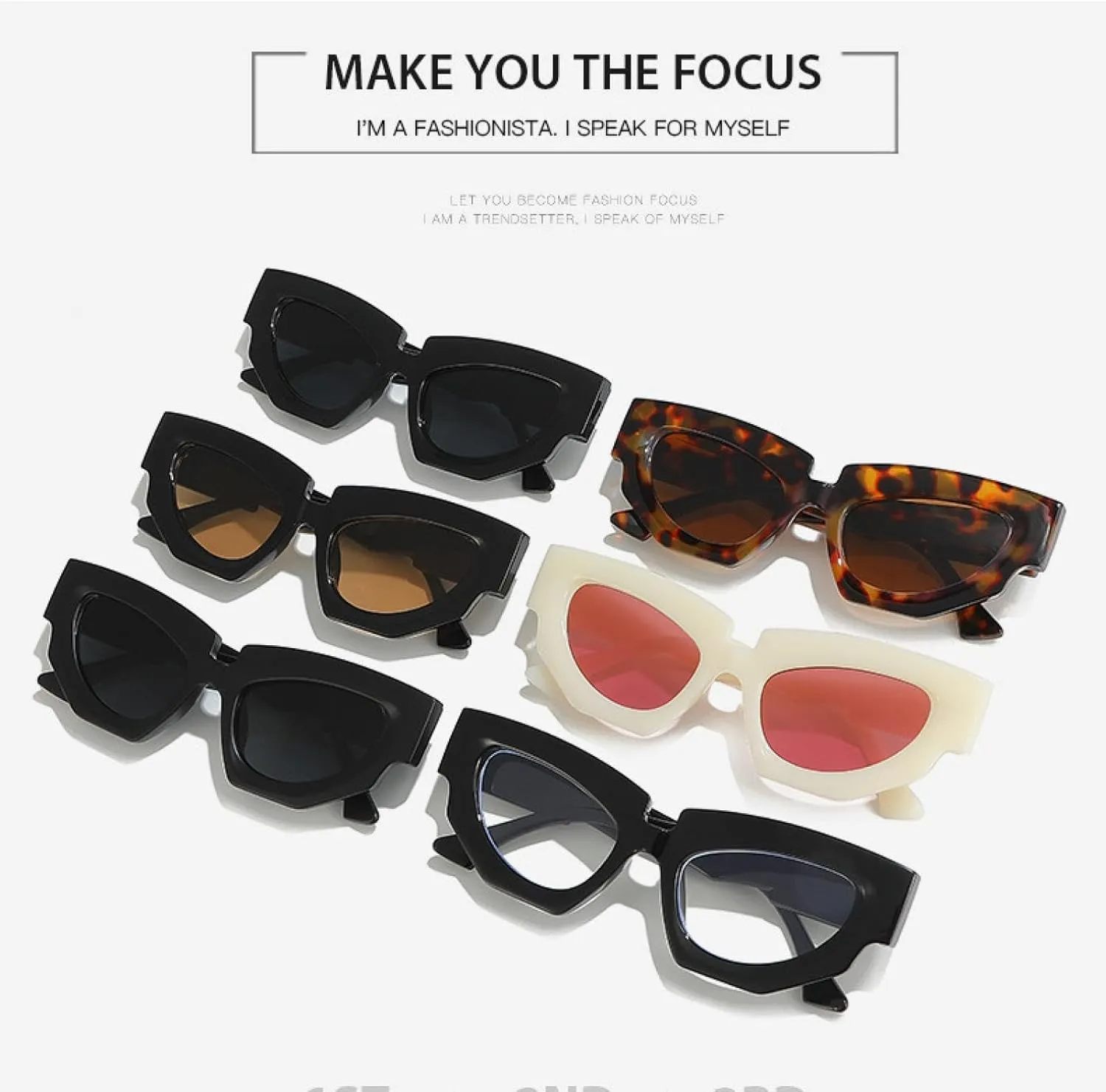 Cat Eye Irregular Sunglasses Women Men Luxury Vintage Punk Glasses for Ladies Trendy Polygon Eyewear Shades Uv400