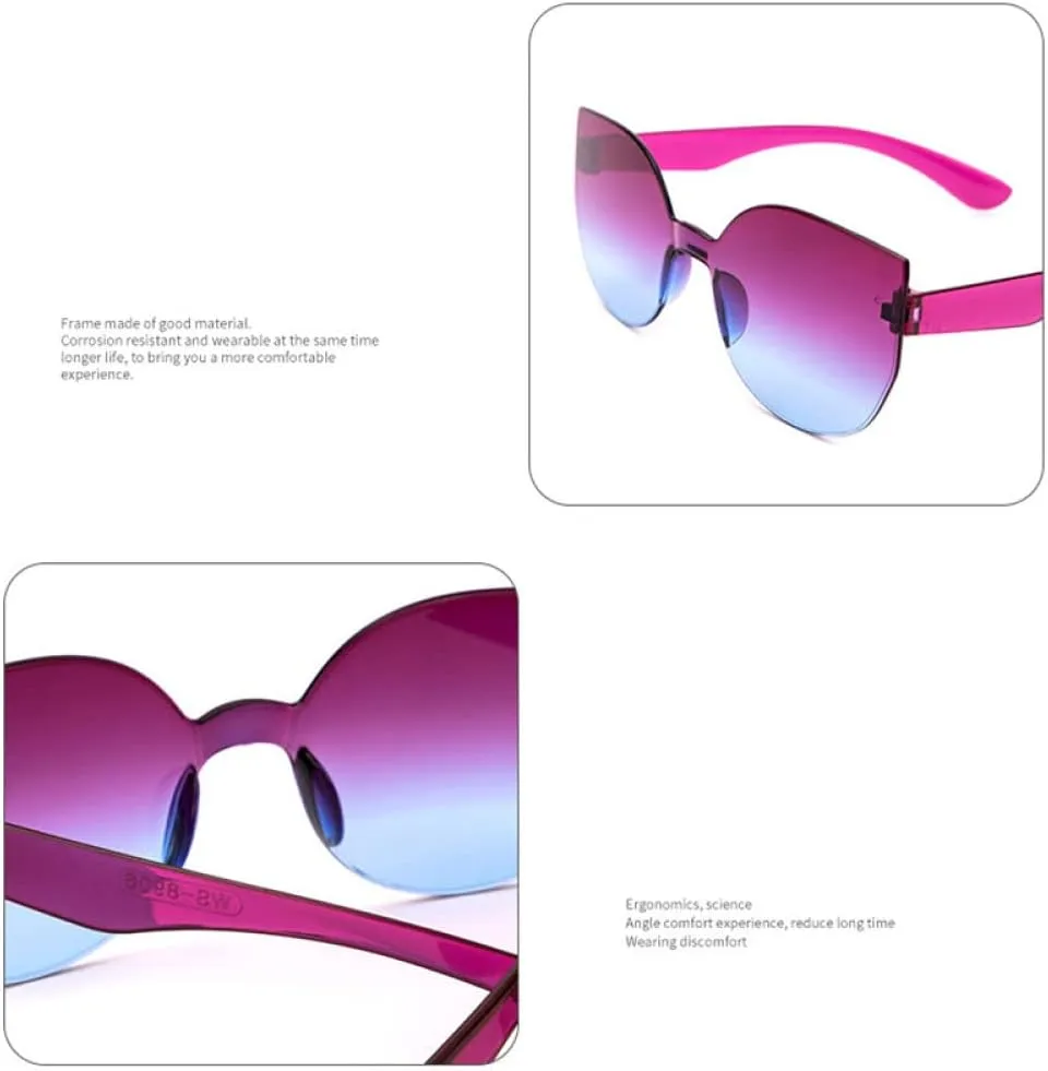 Cat Eye Sunglasses Women Shades One Piece Lens Cateye Vintage Sun Glasses Female Eyeglasses