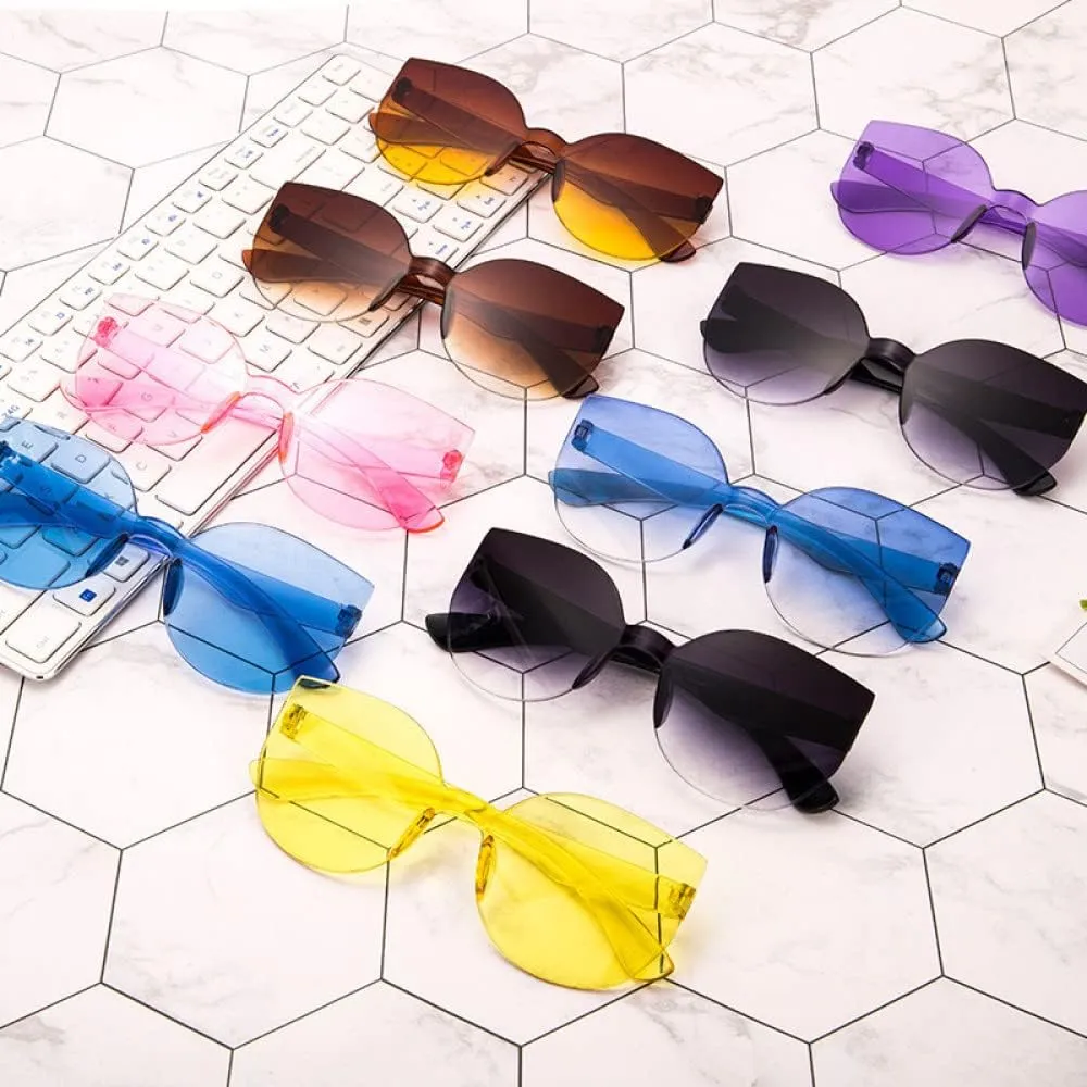 Cat Eye Sunglasses Women Shades One Piece Lens Cateye Vintage Sun Glasses Female Eyeglasses