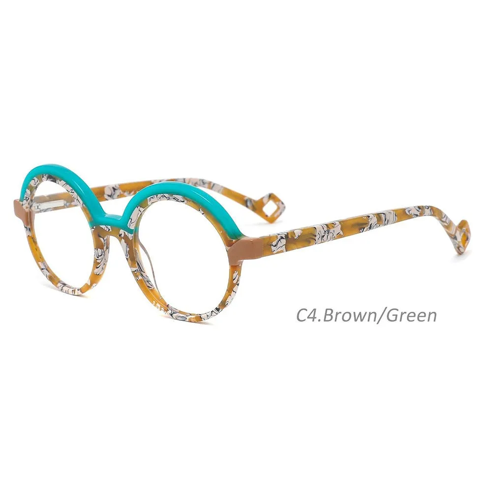 CCspace Children's Unisex Full Rim Round Acetate Eyeglasses 55671