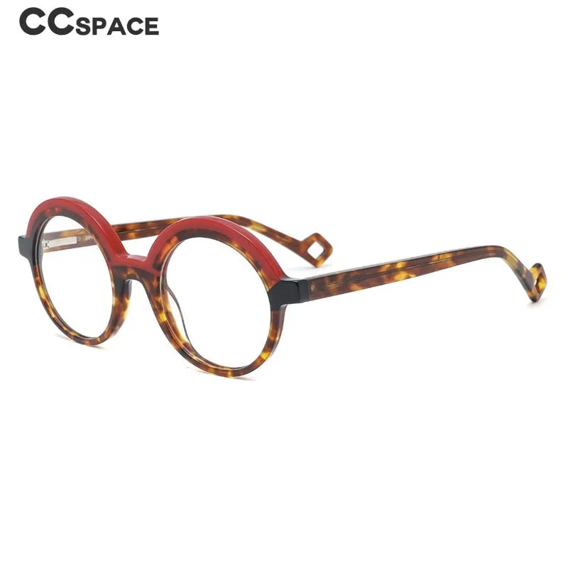 CCspace Children's Unisex Full Rim Round Acetate Eyeglasses 55671