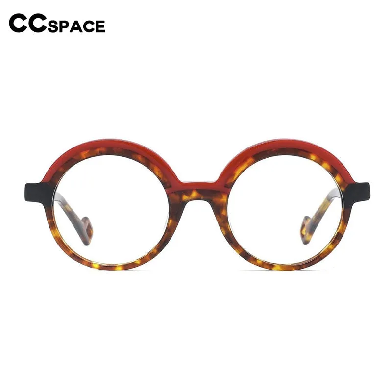 CCspace Children's Unisex Full Rim Round Acetate Eyeglasses 55671