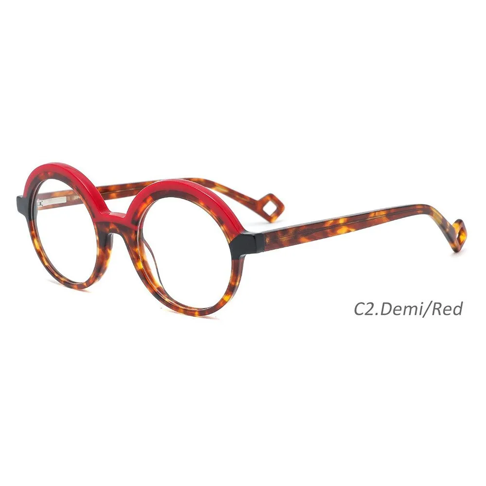 CCspace Children's Unisex Full Rim Round Acetate Eyeglasses 55671