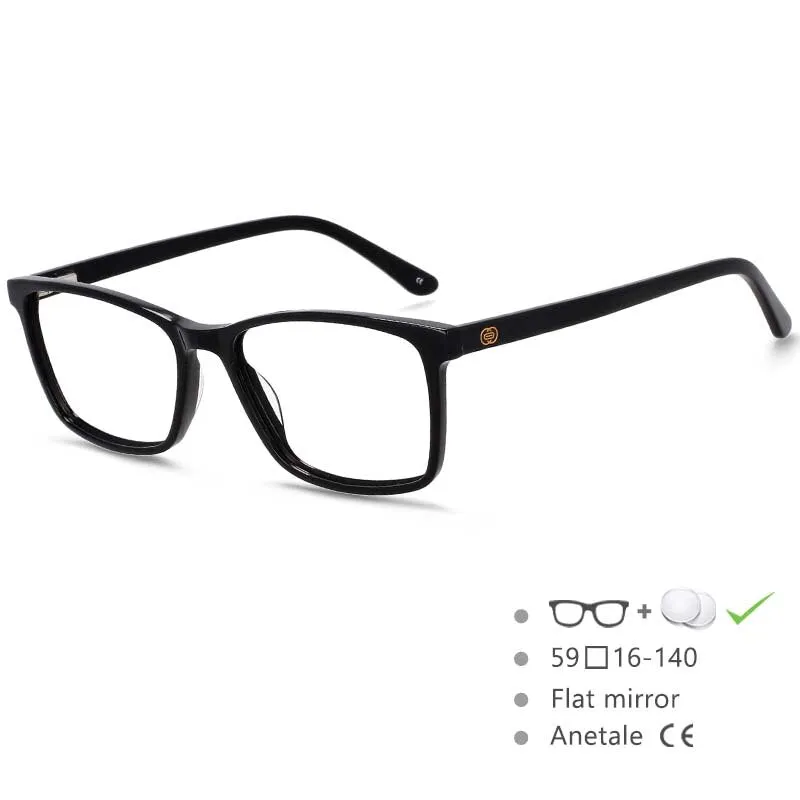 CCspace Men's Full Rim Square Acetate Frame Eyeglasses 54553