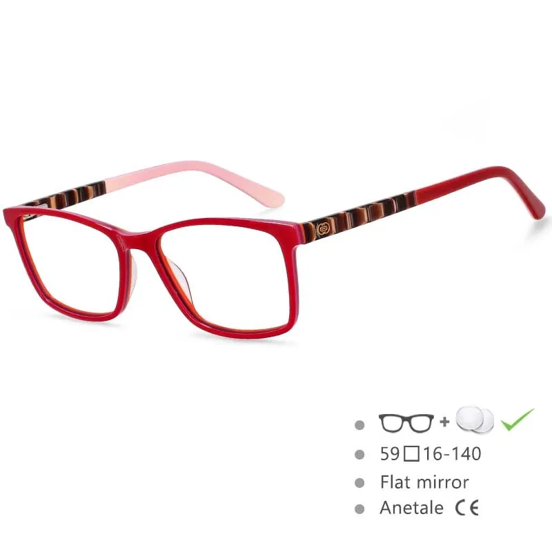 CCspace Men's Full Rim Square Acetate Frame Eyeglasses 54553