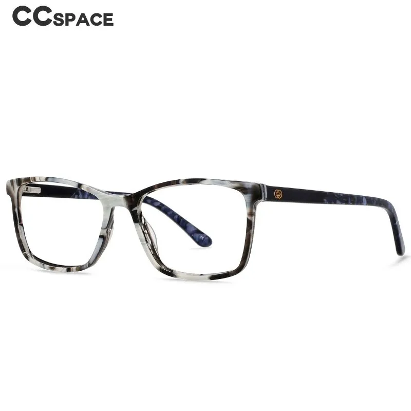 CCspace Men's Full Rim Square Acetate Frame Eyeglasses 54553