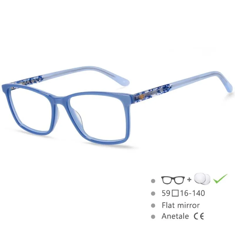 CCspace Men's Full Rim Square Acetate Frame Eyeglasses 54553