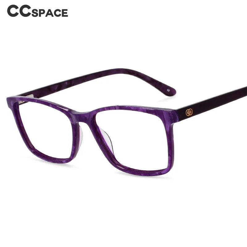 CCspace Men's Full Rim Square Acetate Frame Eyeglasses 54553
