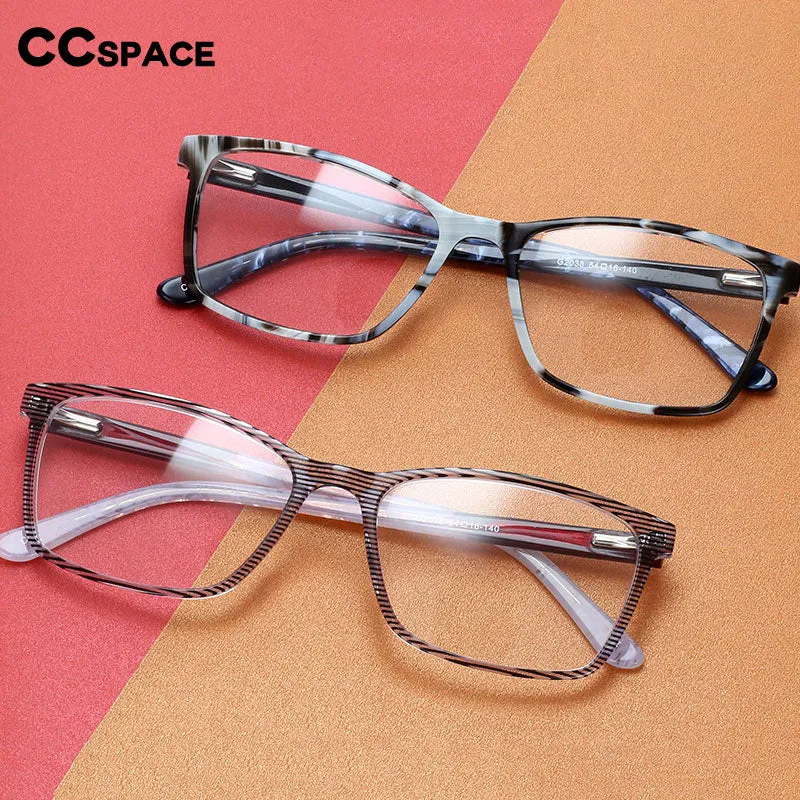 CCspace Men's Full Rim Square Acetate Frame Eyeglasses 54553