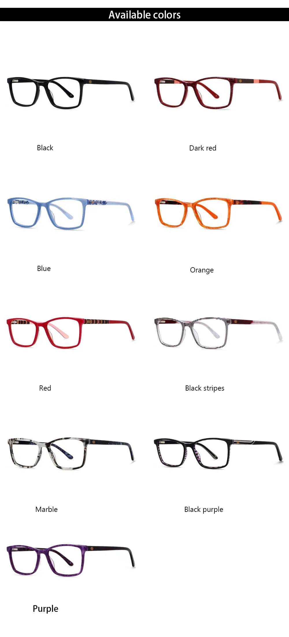 CCspace Men's Full Rim Square Acetate Frame Eyeglasses 54553