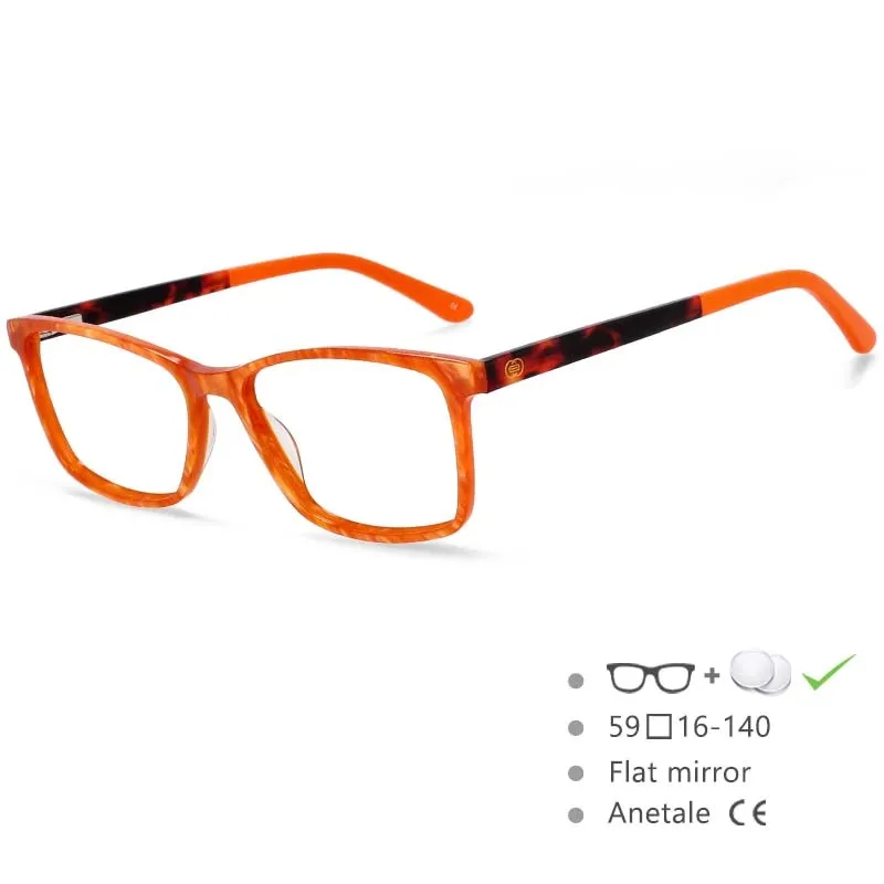 CCspace Men's Full Rim Square Acetate Frame Eyeglasses 54553