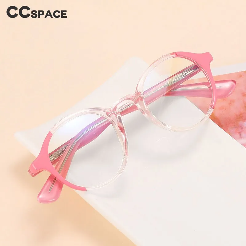 CCspace Unisex Children's Full Rim Round PC Plastic Eyeglasses 56544