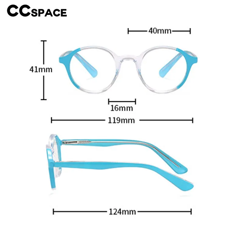 CCspace Unisex Children's Full Rim Round PC Plastic Eyeglasses 56544