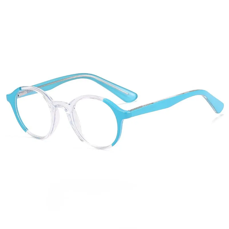 CCspace Unisex Children's Full Rim Round PC Plastic Eyeglasses 56544