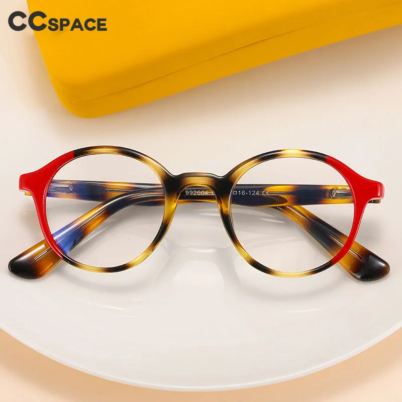 CCspace Unisex Children's Full Rim Round PC Plastic Eyeglasses 56544
