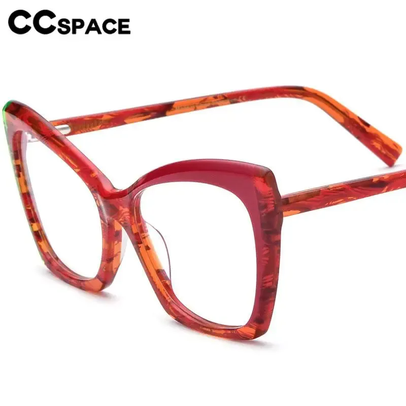 CCspace Unisex Full Rim Cat Eye Acetate Eyeglasses 56921