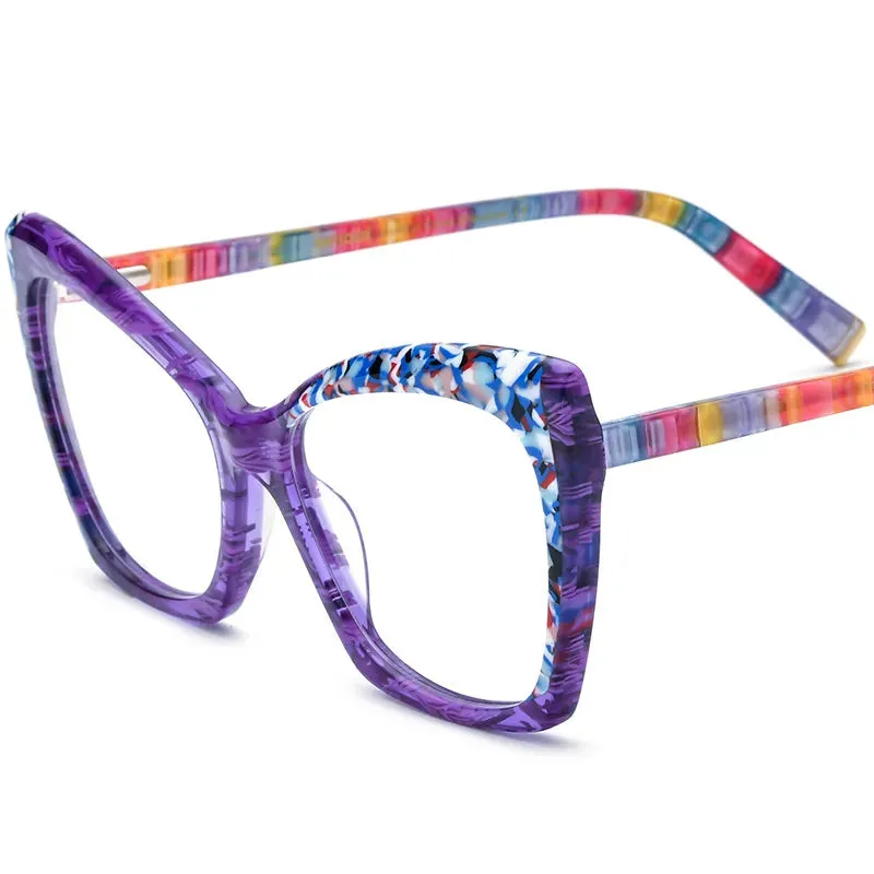 CCspace Unisex Full Rim Cat Eye Acetate Eyeglasses 56921